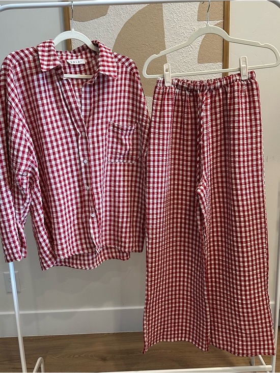 Solaí The Label Other - Oversized Red Gingham PJ Set